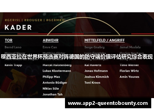 穆西亚拉在世界杯预选赛对阵德国的防守端价值评估研究综合表现