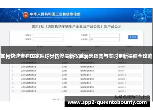 如何快速查看国家队球员伤停最新权威消息指南与实时更新渠道全攻略